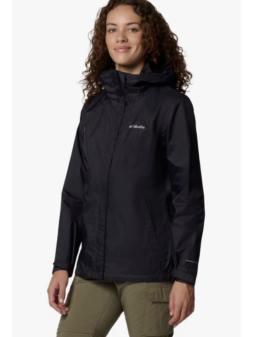 Columbia Arcadia II Rain Jacket Omni-Tech Waterproof Hooded Women’s Size M Black